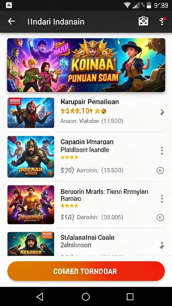 Tampilan awal permainan yang menarik dan intuitif.