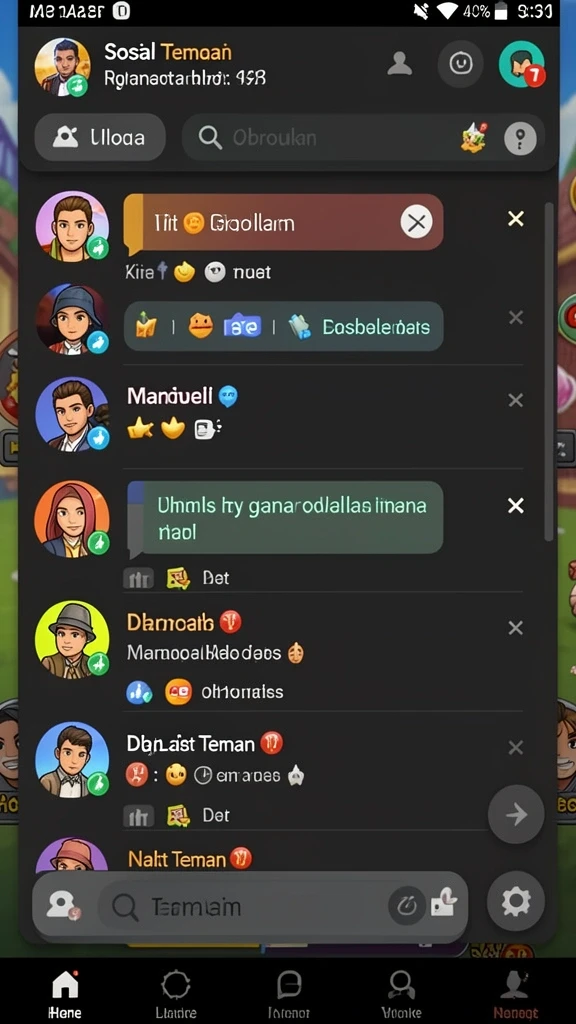 Screenshot dari karakter unik yang dapat dimainkan.