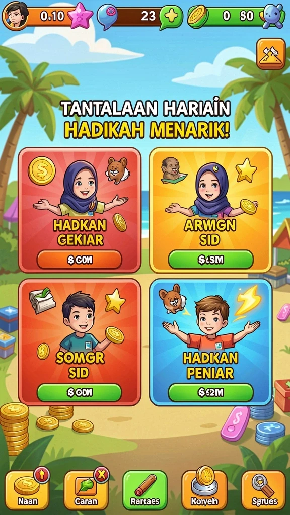 Contoh mode permainan yang menantang dan seru.