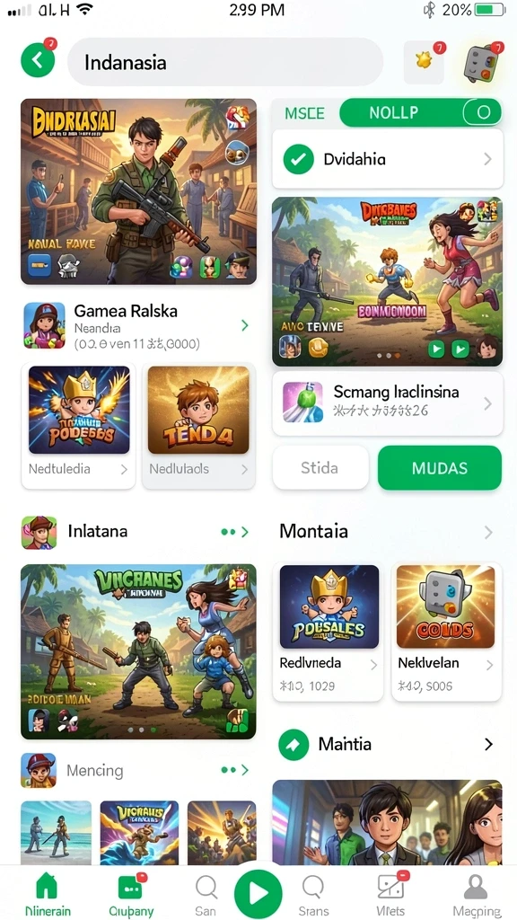 Berbagai karakter unik siap untuk dimainkan.