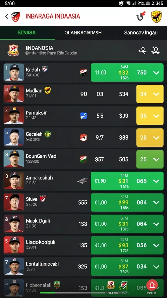 Tampilan awal aplikasi HQ777 yang menarik.
