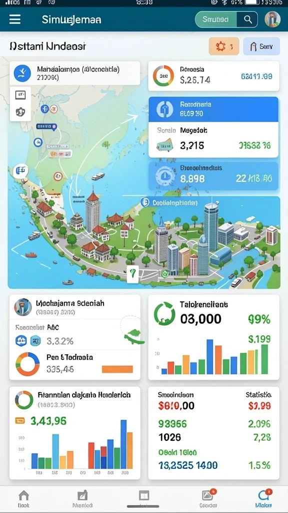 Grafik yang memukau dengan warna yang cerah.