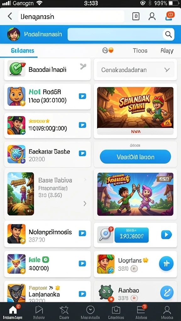 Tampilan awal game yang menarik dan intuitif.