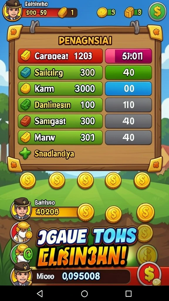 Screenshot dari menu kustomisasi karakter yang menarik.